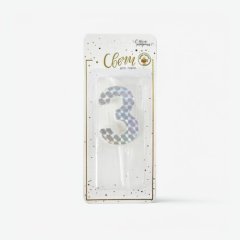 Свеча декоративная Цифра "3" Голография 191069