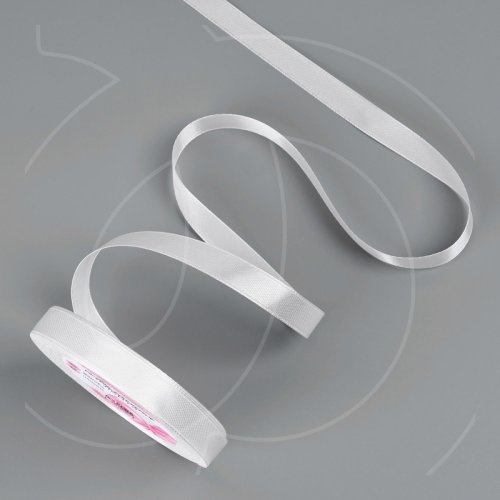 Лента для декора и упаковки Атласная Белая 1,2 см 1-12, 3019709