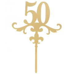 Топпер декоративный акриловый "50" Золотой 2815535
