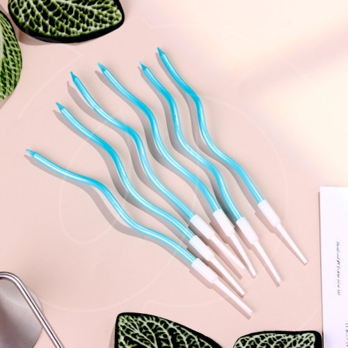 Свечи декоративные "Серпантин" Небесно-голубой 15,5 см 7597552