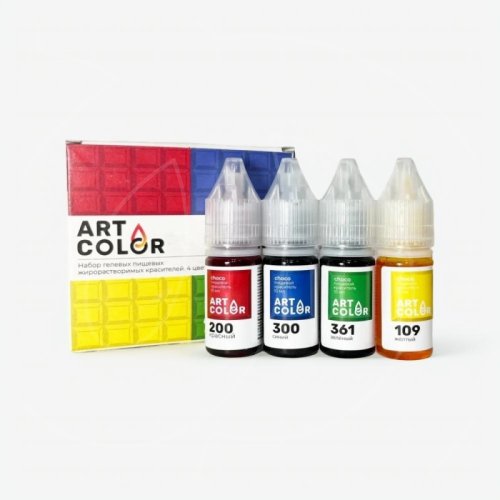 Набор красителей пищевых гелевых жирорастворимых Art Color "Choco 4 цвета" CHOCO-4910-04