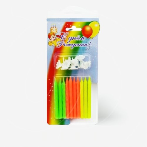 Свечи декоративные "Яркий неон" 6 см 101	