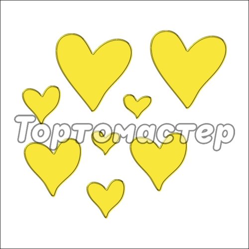 Набор топперов декоративных Сердечки Золото 1,5-3,5 см 15-20 шт ТСК57