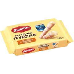 Вафельные трубочки со вкусом сгущённого молока Яшкино 190 г 