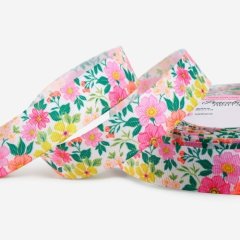 Лента для декора и упаковки репсовая "Цветы" 2,5 см 23 м 10670291