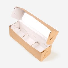 Коробка для 3 моти с окном крафт 19х5,5х5,5 см 293092