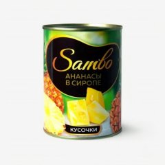 Ананас консервированный в сиропе кусочки 565 г 