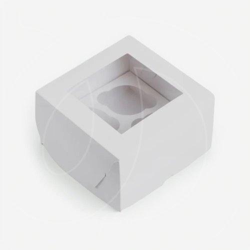 Коробка на 4 капкейка с окном белая 16х16х10 см ForG MUF 4 PRO I W W, 416102; 7904605